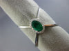 LARGE .56CT DIAMOND & AAA COLOMBIAN EMERALD 14K WHITE GOLD HALO CRISS CROSS RING