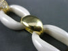 ESTATE WIDE LONG 22.35CT DIAMOND WHITE AGATE 18KT YELLOW GOLD OVAL LINK BRACELET