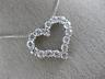ESTATE 1.0CT DIAMOND 14KT WHITE GOLD 3D CLASSIC OPEN HEART FLOATING LOVE PENDANT