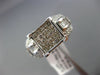 LARGE 1.55CT ROUND & BAGUETTE & PRINCESS DIAMOND 14KT WHITE GOLD SQUARE FUN RING