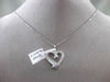 ESTATE .29CT ROUND & BAGUETTE DIAMOND 14K WHITE GOLD FLOATING LOVE HEART PENDANT