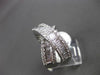 ANTIQUE WIDE 2.54CT DIAMOND 14KT WHITE GOLD CROSS OVER BAND COCKTAIL RING