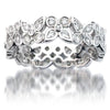 ESTATE .69CT DIAMOND 18KT WHITE GOLD PEAR SHAPE BUTTERFLY BEZEL ETERNITY RING