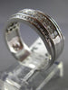 ESTATE WIDE 1.34CT DIAMOND 14KT WHITE GOLD 3D MULTI ROW ANNIVERSARY RING #23472