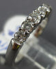 ESTATE .56CT ROUND DIAMOND 14KT WHITE GOLD 3D CLASSIC 5 STONE ANNIVERSARY RING