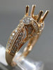 ESTATE LARGE .85CT DIAMOND 14KT ROSE GOLD 3D FILIGREE SEMI MOUNT ENGAGEMENT RING