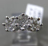 ESTATE 1.01CT DIAMOND 14K WHITE GOLD 3D 3 FLOWER CLUSTER FRIENDSHIP PROMISE RING