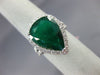 ESTATE EXTRA LARGE 6.27CT DIAMOND & AAA EMERALD 18KT WHITE GOLD ENGAGEMENT RING