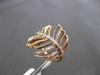 ESTATE WIDE .67CT FANCY YELLOW & WHITE DIAMOND 18KT ROSE GOLD 3D LEAF RING CUTE!