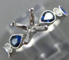 ESTATE .96CT DIAMOND & AAA SAPPHIRE 14K WHITE GOLD 3D SEMI MOUNT ENGAGEMENT RING
