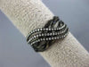 ESTATE .36CT DIAMOND 14K BLACK GOLD CLASSIC MULTI ROW CRISS CROSS WAVE LOVE RING