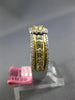 ESTATE 2.07CT WHITE & FANCY YELLOW DIAMOND 18K 2 TONE GOLD HALO ENGAGEMENT RING