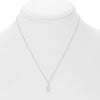 ESTATE .11CT DIAMOND 14KT WHITE GOLD CLASSIC DOUBLE PEAR TEAR DROP PAVE NECKLACE