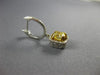 ESTATE 2.09CT WHITE & FANCY YELLOW DIAMOND 14KT GOLD SQUARE HANGING EARRINGS