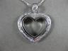 ESTATE .40CT DIAMOND 18KT WHITE GOLD 3D CLASSIC OPEN HEART PAVE PENDANT #11939