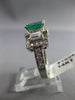 ANTIQUE 2.19CT DIAMOND & AAA EMERALD 14KT WHITE GOLD 3D ENGAGEMENT RING #16061