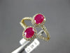 ESTATE WIDE 1.22CT DIAMOND & AAA RUBY 14KT YELLOW GOLD 3D DOUBLE HALO LOVE RING