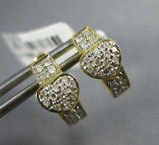 ESTATE .50CT DIAMOND 14KT YELLOW GOLD 3D HEART CLASSIC HUGGIE LOVE EARRINGS