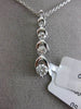 ESTATE .50CT DIAMOND 14KT WHITE GOLD 3D 5 STONE JOURNEY FLOATING PENDANT & CHAIN