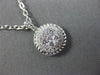 ESTATE .40CT DIAMOND 18KT WHITE GOLD 3D CLASSIC CIRCULAR PAVE FLOATING PENDANT