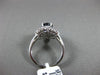 ESTATE LARGE 2.82CT DIAMOND & AAA SAPPHIRE 18K WHITE GOLD FLOWER ENGAGEMENT RING