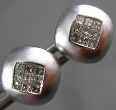ESTATE .36CT PRINCESS DIAMOND 14KT WHITE GOLD 3D SQUARE INVISIBLE EARRINGS #7763