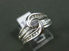 ESTATE WIDE .72CT DIAMOND 14KT WHITE GOLD 3D SEMI BEZEL FRIENDSHIP PROMISE RING