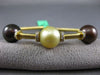 ESTATE LARGE .45CT DIAMOND & AAA SOUTH SEA PEARL 18K YELLOW GOLD BANGLE BRACELET