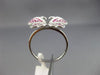 ESTATE WIDE .68CT DIAMOND & AAA PINK SAPPHIRE 18KT WHITE GOLD 3D BUTTERFLY RING