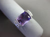 ESTATE WIDE 3.32CT DIAMOND & AAA AMETHYST 14KT WHITE GOLD LUCIDA ENGAGEMENT RING