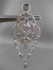 ESTATE LARGE 1.50CT DIAMOND 14KT WHITE GOLD CHANDELIER FILIGREE CLIP ON EARRINGS