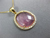 ESTATE 2.82CT DIAMOND & AAA PINK TOURMALINE 14KT YELLOW GOLD OVAL HALO PENDANT