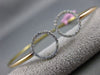 ESTATE .55CT DIAMOND 14KT WHITE & ROSE GOLD CIRCULAR CRISS CROSS BANGLE BRACELET