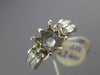 ESTATE LARGE 1.48CT DIAMOND 14K WHITE GOLD 3D FLOWER SEMI MOUNT ENGAGEMENT RING