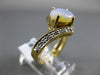 ESTATE WIDE .15CT DIAMOND AAA OPAL 14KT YELLOW GOLD CRISS CROSS ENGAGEMENT RING