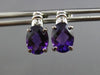 ESTATE 2.21CT DIAMOND & AAA AMETHYST 14KT WHITE GOLD CLASSIC OVAL POST EARRINGS