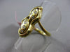 ESTATE LARGE .18CT ROUND DIAMOND 18KT YELLOW GOLD 3D ALLIGATOR ETOILE SHELL RING