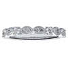 ESTATE .35CT DIAMOND 18K WHITE GOLD ROUND & MARQUISE MILGRAIN STACKABLE FUN RING