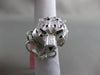 ESTATE MASSIVE 2.58CT DIAMOND & EMERALD 18KT WHITE GOLD 3D FIERCE TIGER FUN RING