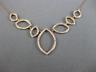 ESTATE LARGE .63CT DIAMOND 14K ROSE GOLD 3D OPEN MARQUISE SHAPE V SHAPE NECKLACE