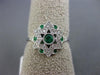 ESTATE .38CT DIAMOND & AAA EMERALD 18KT WHITE GOLD 3D STAR OF DAVID BEZEL RING
