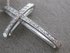 ESTATE LARGE .35CT ROUND DIAMOND 18KT WHITE GOLD 3D CLASSIC CROSS PENDANT #1140