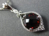 LARGE 1.98CT DIAMOND & AAA GARNET 14KT WHITE GOLD 3D TEAR DROP FILIGREE PENDANT