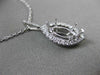 ESTATE .26CT DIAMOND 18KT WHITE GOLD 3D HALO FLOATING SEMI MOUNT PENDANT & CHAIN