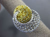 ESTATE LARGE .90CT WHITE & FANCY YELLOW DIAMOND 18KT 2 TONE GOLD LOVE KNOT RING
