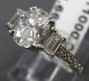 ESTATE GIA 1.66CT DIAMOND 14KT WHITE GOLD 3D OVAL 3 STONE ENGAGEMENT RING #20255