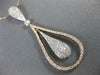 ESTATE LARGE 1.0CT DIAMOND 14KT WHITE & ROSE GOLD PEAR SHAPE TEAR DROP PENDANT