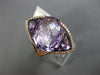 ESTATE LARGE 10.83CT DIAMOND & AAA PINK AMETHYST 14KT WHITE GOLD 3D FLOWER RING