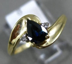 .52CT DIAMOND & AAA SAPPHIRE 14K YELLOW GOLD PEAR SHAPE INFINITY PROMISE RING