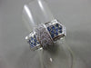 ESTATE WIDE 1.34CT DIAMOND & SAPPHIRE FILIGREE 18KT WHITE GOLD BELT RING #17353